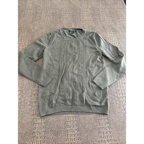 Banana Republic Sweater Womens XS Green Cotton Blend Pullover Long Sleeve Crew - Picture 1 of 5